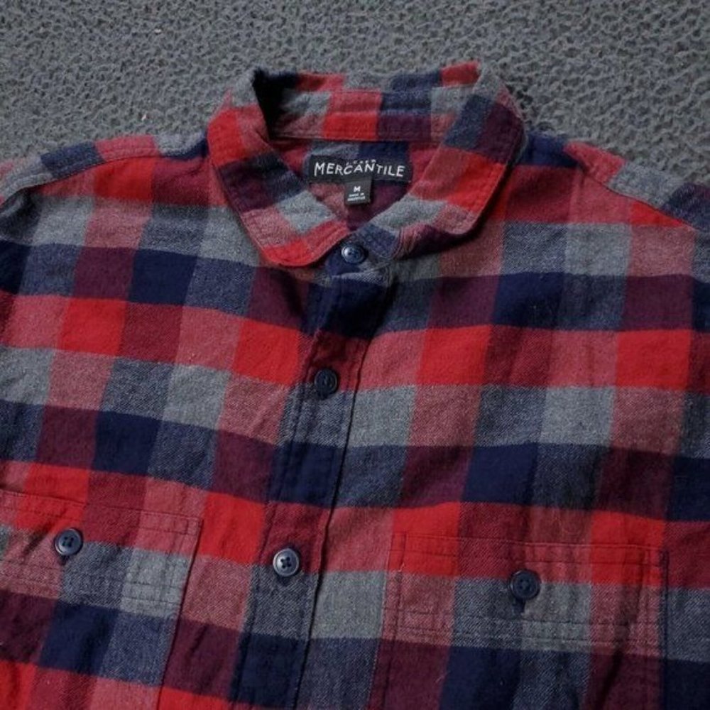 J. Crew Mercantile Plaid Button Shirt Multicolor Mens M Medium Long Sleeve